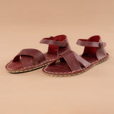 Red Criss-Cross Barefoot Sandals from Atlantis Handmade Shoes