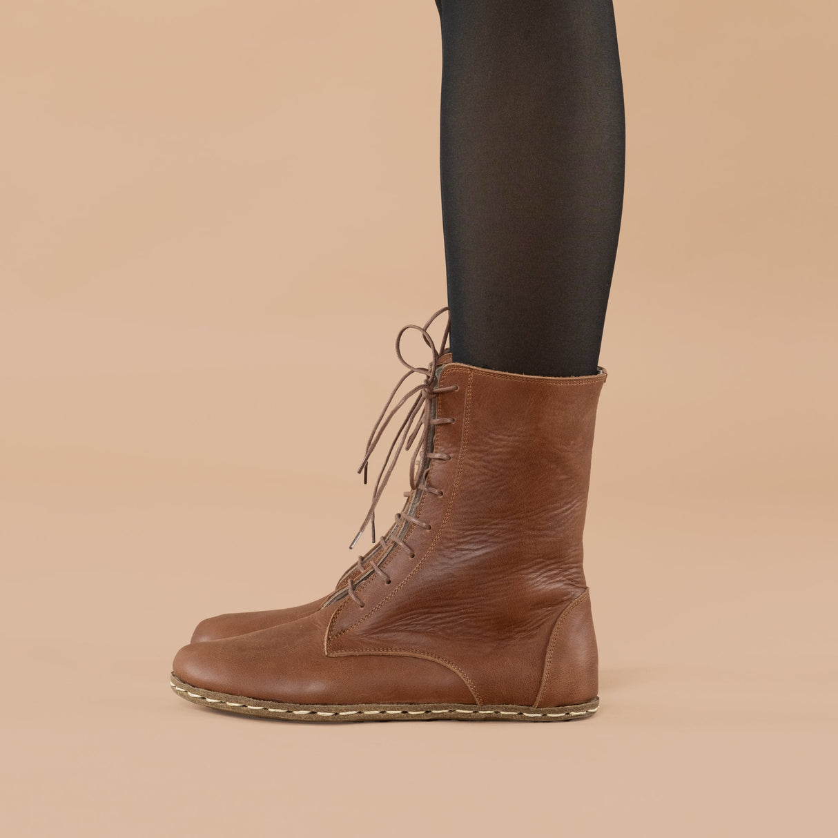 Men's Brown Barefoot High Ankle Boots From Atlantis Handmade Shoes