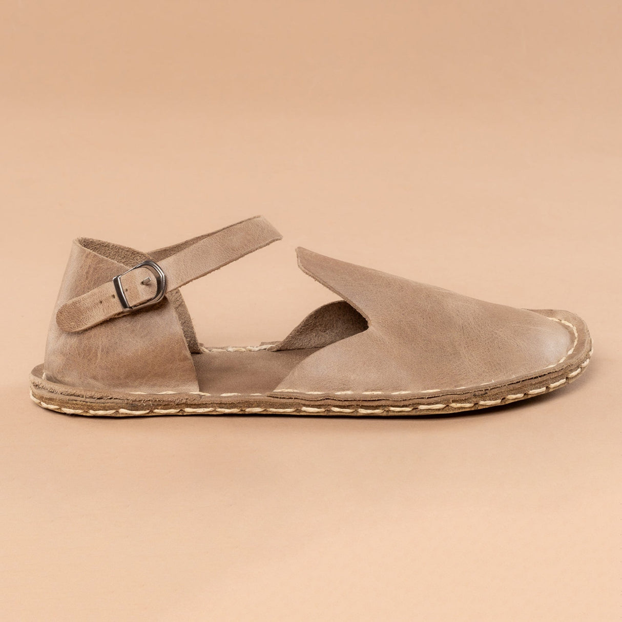 Tan Closed Toe Barefoot Sandals from Atlantis Handmade Shoes