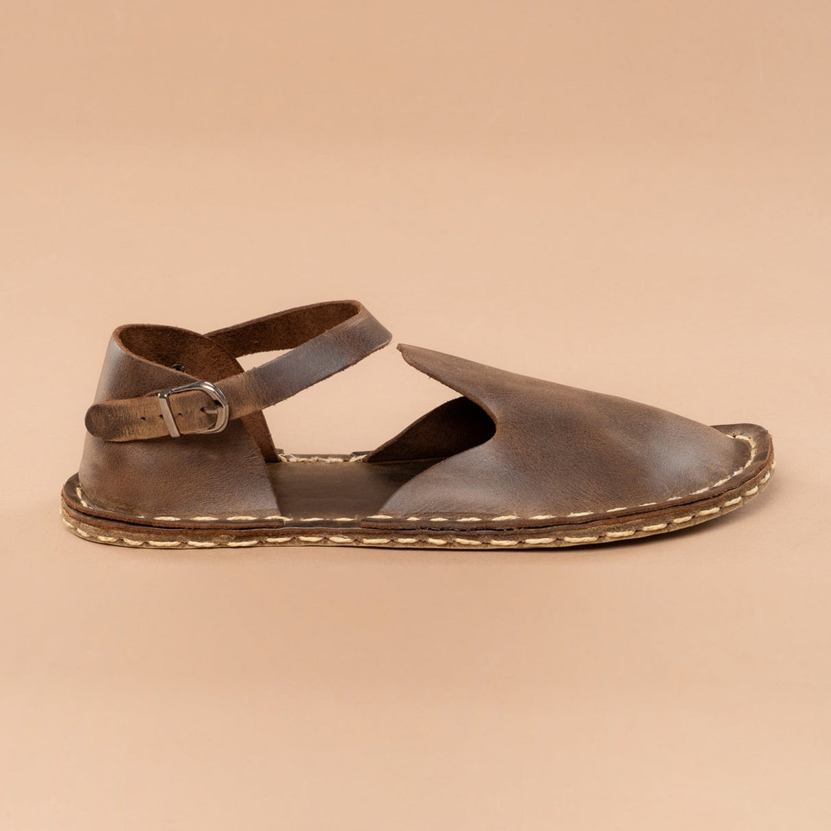Coffee Closed Toe Barefoot Sandals from Atlantis Handmade Shoes
