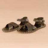 Green Criss-Cross Barefoot Sandals from Atlantis Handmade Shoes