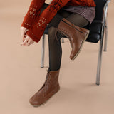 Men's Brown Barefoot High Ankle Boots From Atlantis Handmade Shoes