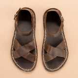 Coffee Criss-Cross Barefoot Sandals from Atlantis Handmade Shoes
