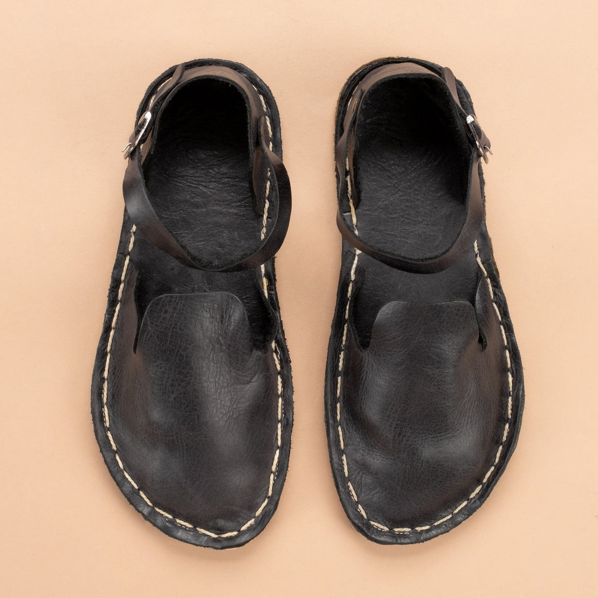 Black Closed Toe Barefoot Sandals from Atlantis Handmade Shoes