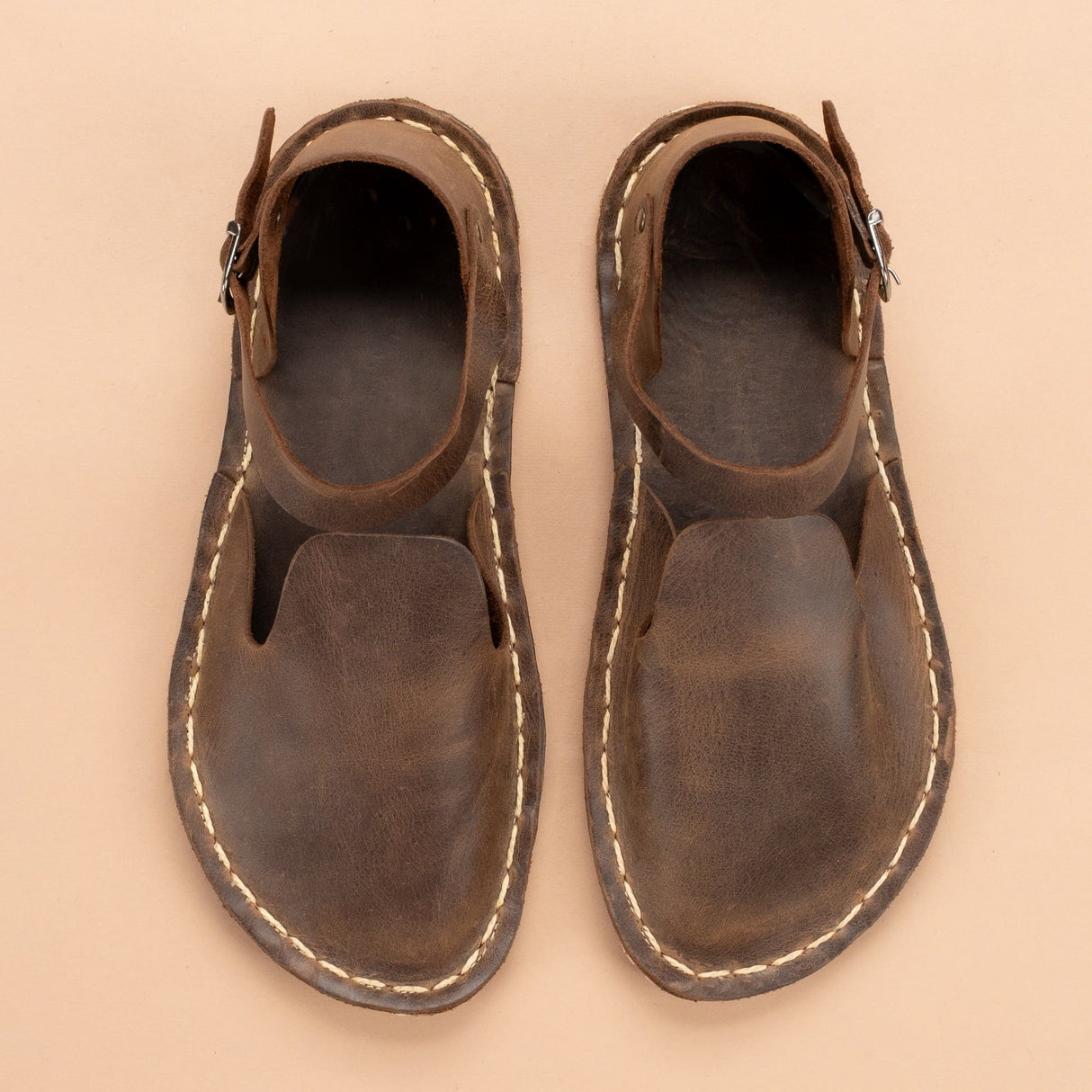 Coffee Closed Toe Barefoot Sandals from Atlantis Handmade Shoes
