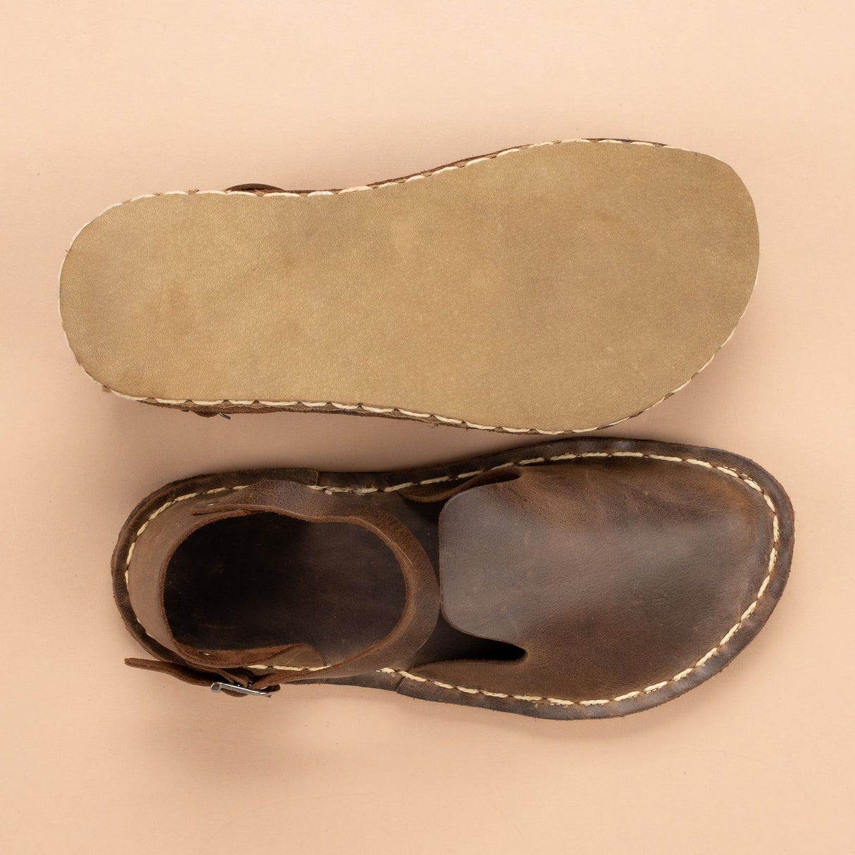Coffee Closed Toe Barefoot Sandals from Atlantis Handmade Shoes