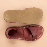 Red Criss-Cross Barefoot Sandals from Atlantis Handmade Shoes