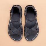 Blue Criss-Cross Barefoot Sandals from Atlantis Handmade Shoes