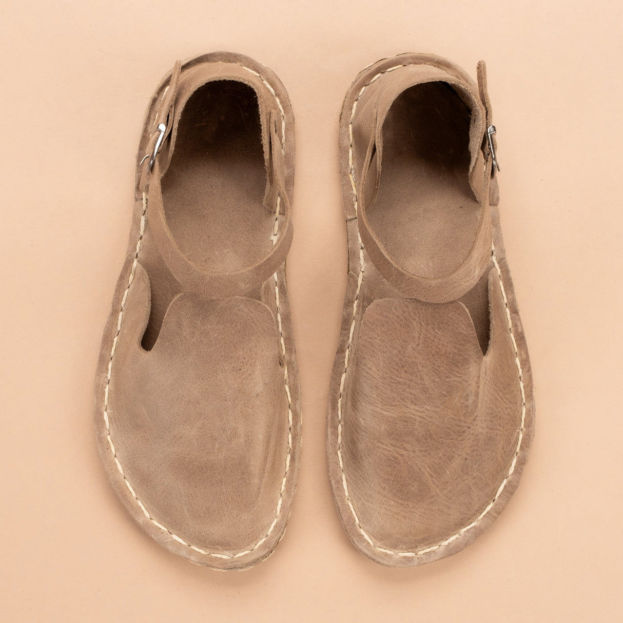 Tan Closed Toe Barefoot Sandals from Atlantis Handmade Shoes