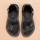 Black Criss-Cross Barefoot Sandals from Atlantis Handmade Shoes