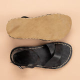 Black Criss-Cross Barefoot Sandals from Atlantis Handmade Shoes