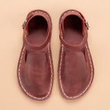 Red Closed Toe Barefoot Sandals from Atlantis Handmade Shoes