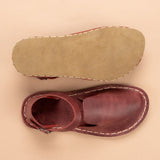 Red Closed Toe Barefoot Sandals from Atlantis Handmade Shoes