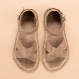 Tan Criss-Cross Barefoot Sandals from Atlantis Handmade Shoes
