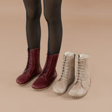 Women's Burgundy Barefoot High Ankle Boots from Atlantis Handmade Shoes