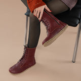 Men's Burgundy Barefoot High Ankle Boots From Atlantis Handmade Shoes