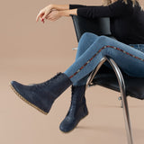 Men's Blue Barefoot High Ankle Boots From Atlantis Handmade Shoes