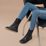 Men's Black Barefoot High Ankle Boots From Atlantis Handmade Shoes
