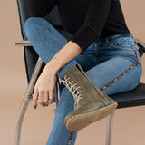 Men's Green Barefoot High Ankle Boots From Atlantis Handmade Shoes