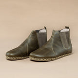 Men's Green Barefoot Chelsea Boots From Atlantis Handmade Shoes