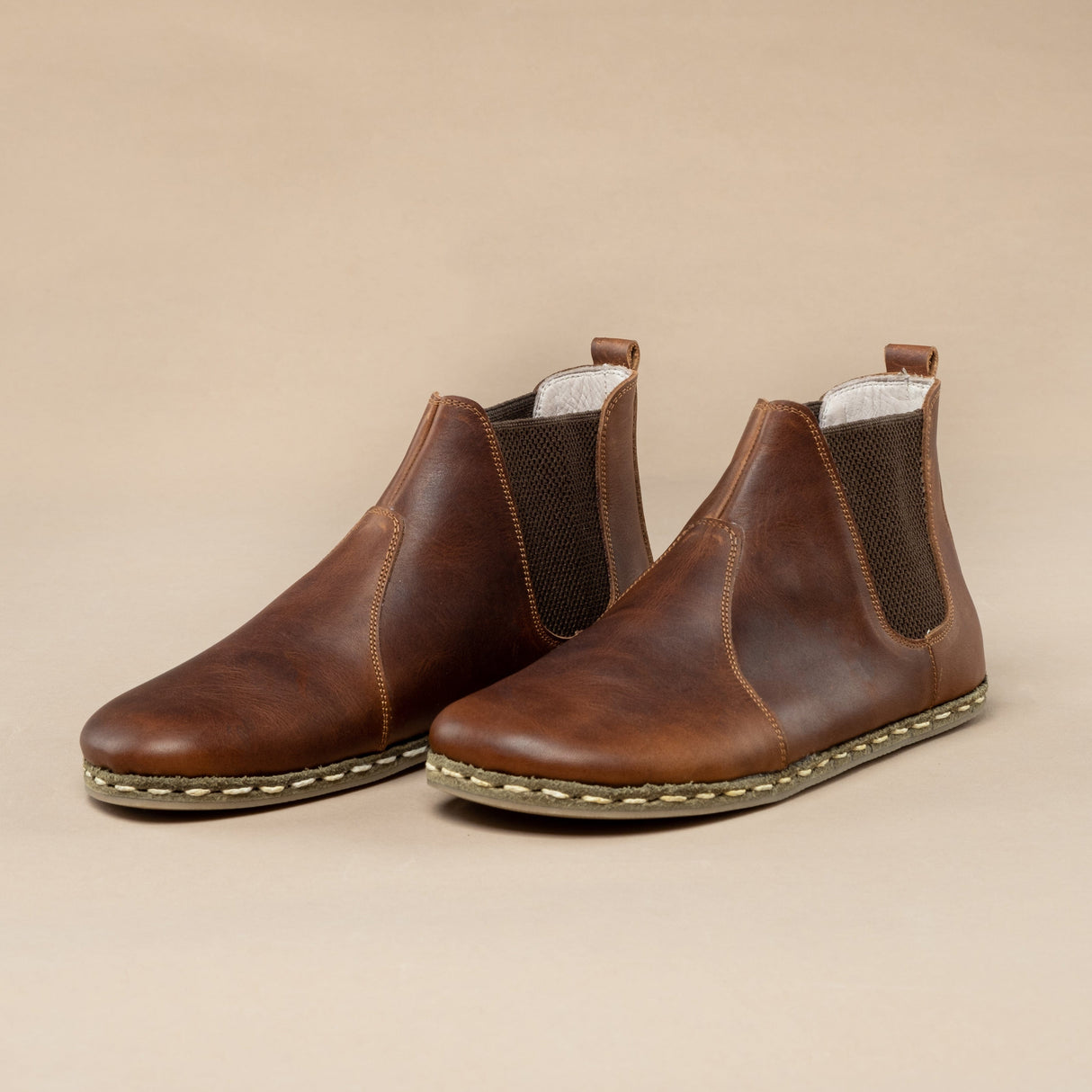 Men's Coffee Barefoot Chelsea Boots From Atlantis Handmade Shoes