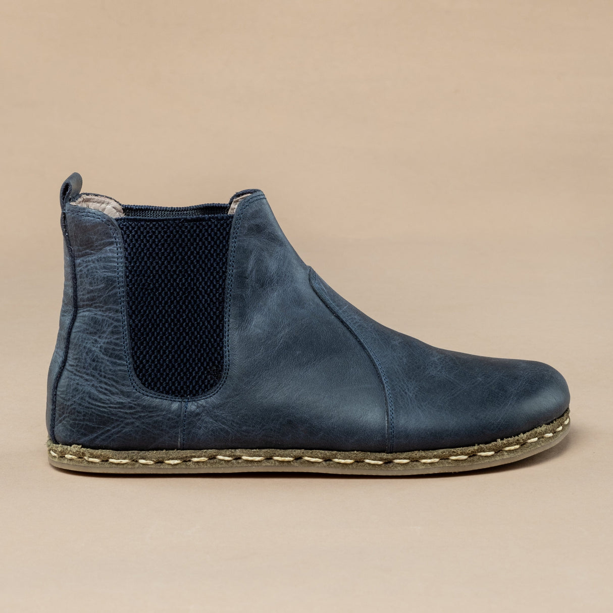 Men's Blue Barefoot Chelsea Boots From Atlantis Handmade Shoes