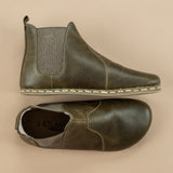 Men's Green Barefoot Chelsea Boots From Atlantis Handmade Shoes