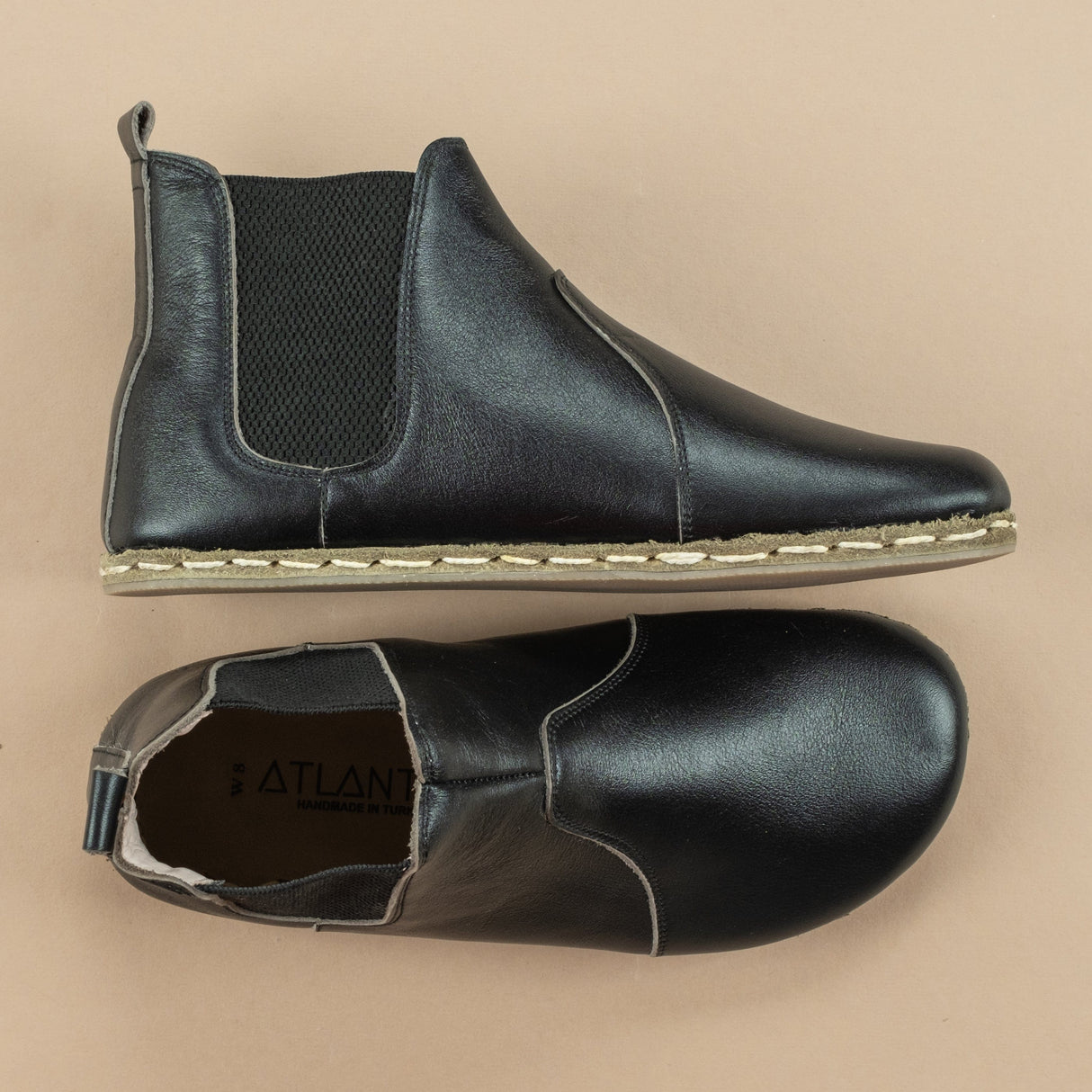 Men's Black Barefoot Chelsea Boots From Atlantis Handmade Shoes
