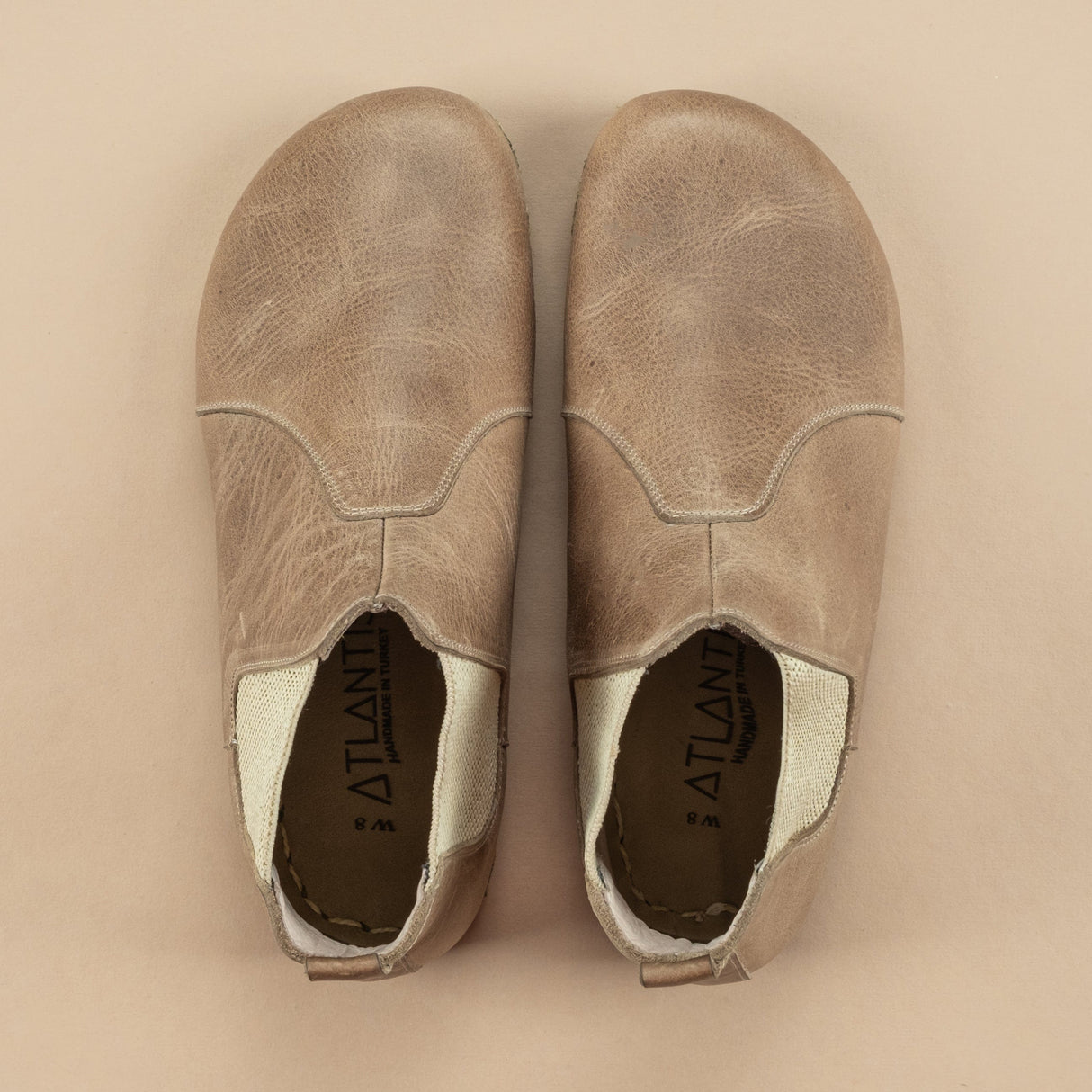 Men's Tan Barefoot Chelsea Boots from Atlantis Handmade Shoes