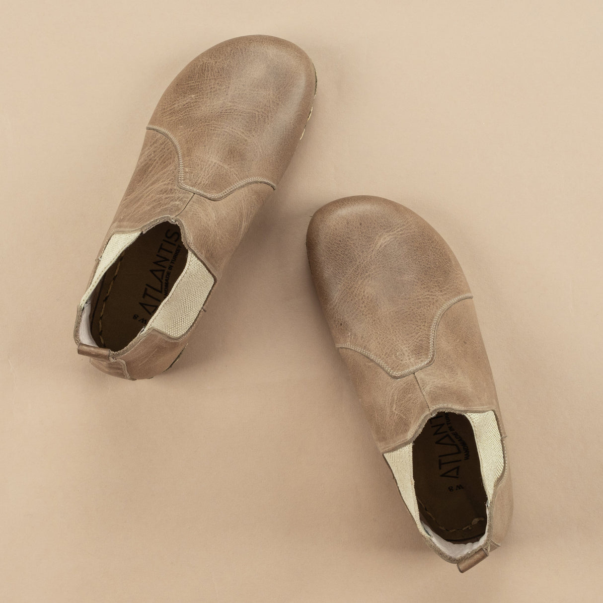 Men's Tan Barefoot Chelsea Boots from Atlantis Handmade Shoes