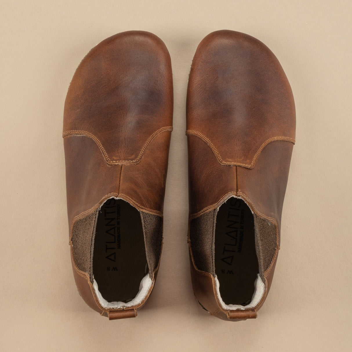 Men's Coffee Barefoot Chelsea Boots From Atlantis Handmade Shoes