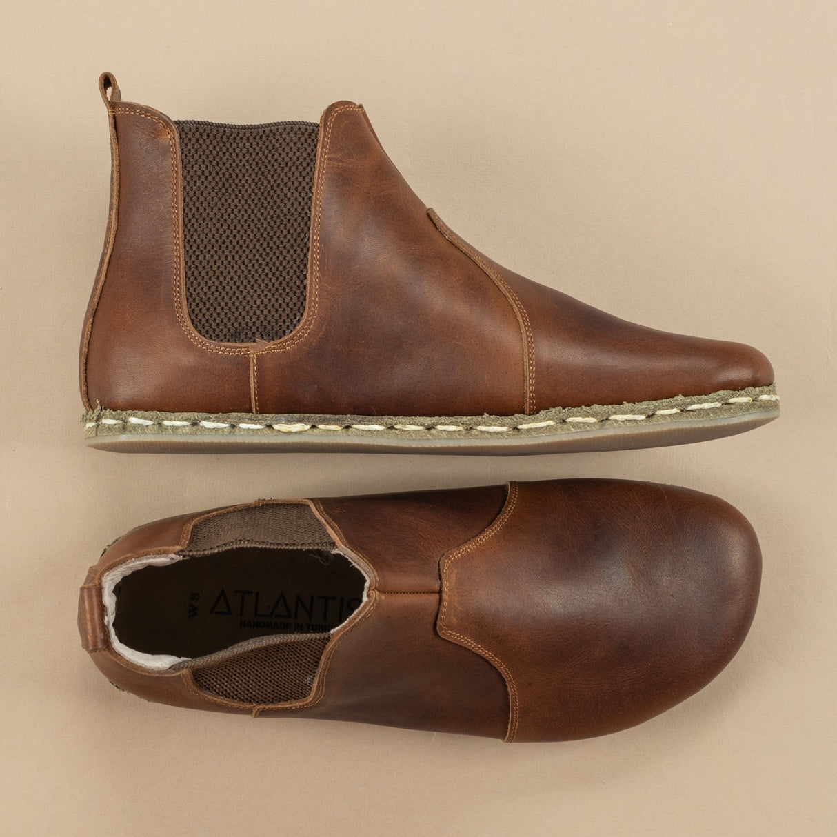 Men's Coffee Barefoot Chelsea Boots From Atlantis Handmade Shoes