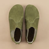 Women's Olive Barefoot Chelsea Boots from Atlantis Handmade Shoes
