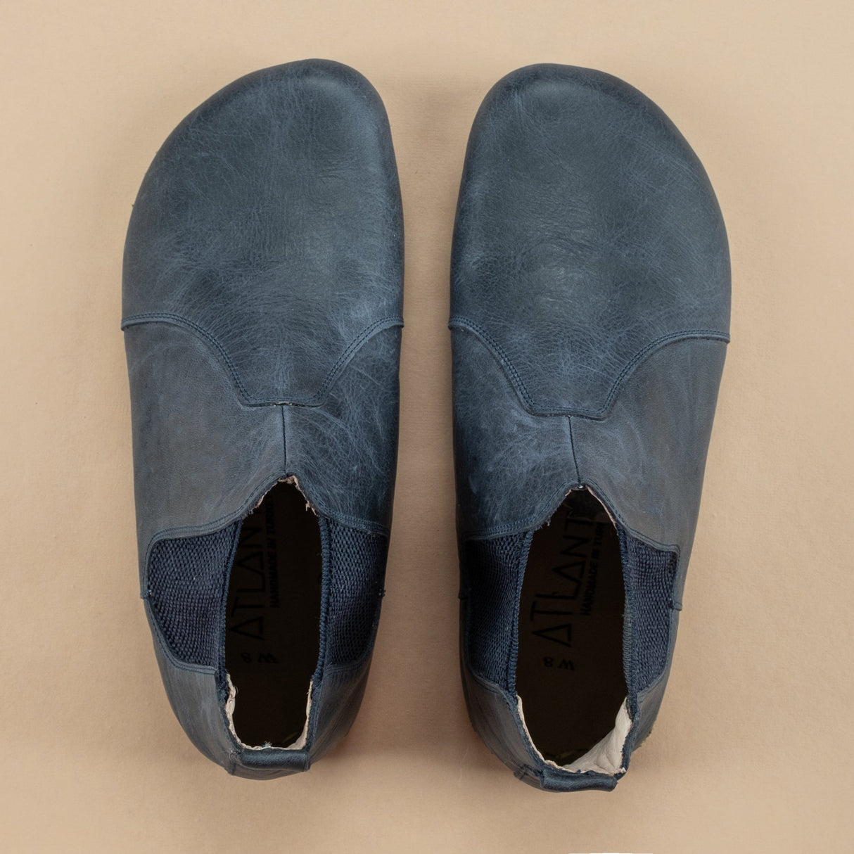Men's Blue Barefoot Chelsea Boots From Atlantis Handmade Shoes