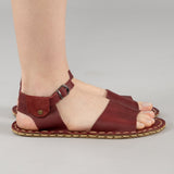 Red Opened Toe Barefoot Sandals from Atlantis Handmade Shoes