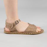 Tan Opened Toe Barefoot Sandals from Atlantis Handmade Shoes