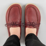 Women's Red Boat Shoes from Atlantis Handmade Shoes