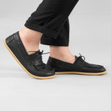 Women's Black Boat Shoes from Atlantis Handmade Shoes