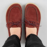 Women's Burgundy Boat Shoes from Atlantis Handmade Shoes
