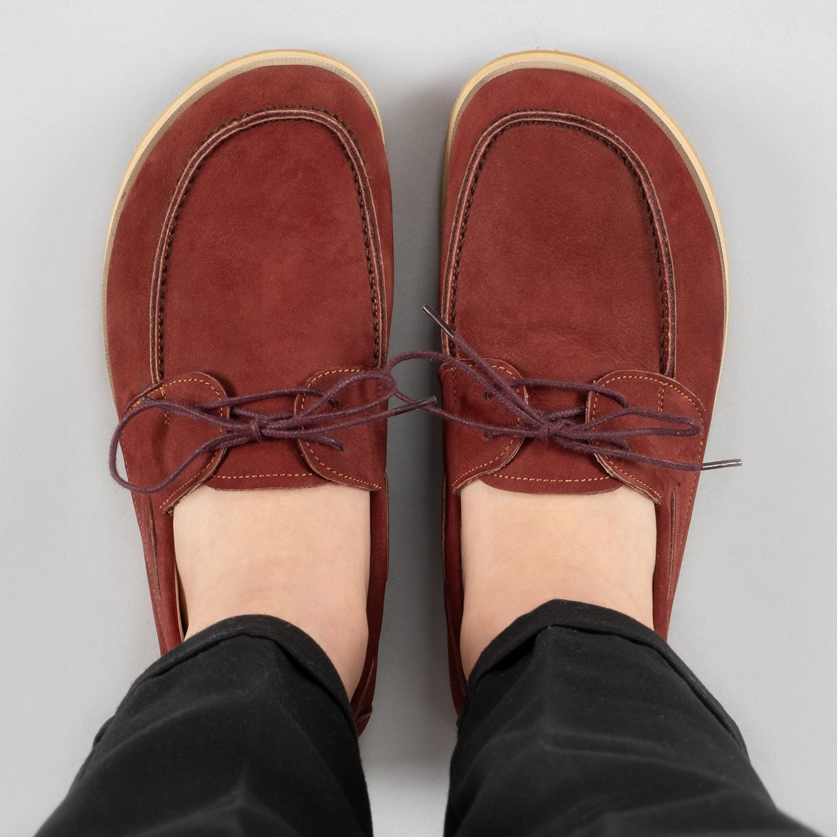 Men's Burgundy Boat Shoes from Atlantis Handmade Shoes