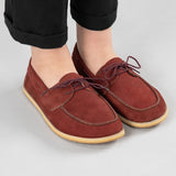 Women's Burgundy Boat Shoes from Atlantis Handmade Shoes