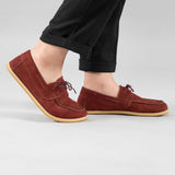 Women's Burgundy Boat Shoes from Atlantis Handmade Shoes