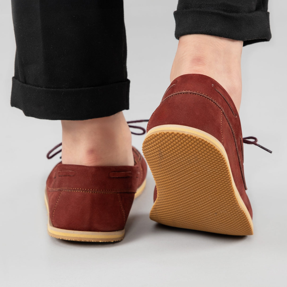 Women's Burgundy Boat Shoes from Atlantis Handmade Shoes