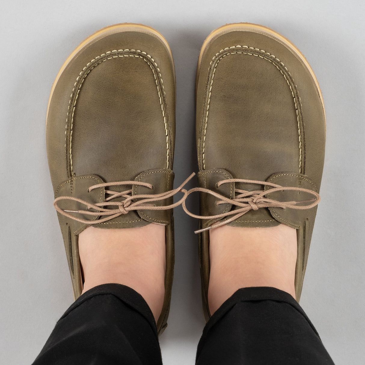 Women's Green Boat Shoes from Atlantis Handmade Shoes