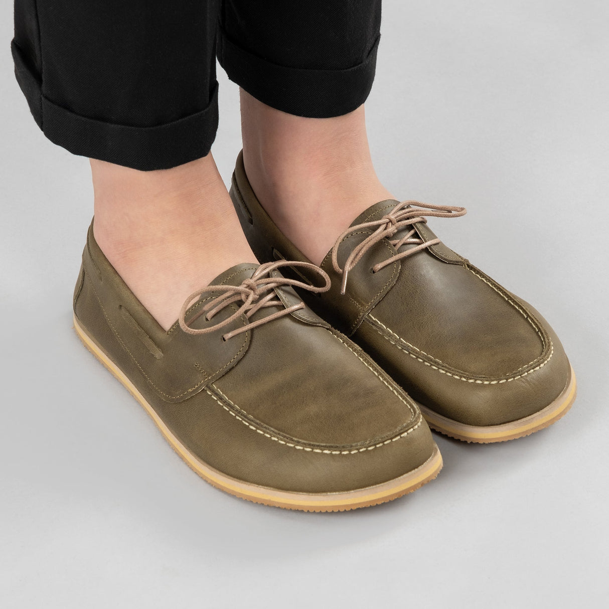 Women's Green Boat Shoes from Atlantis Handmade Shoes