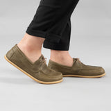 Women's Green Boat Shoes from Atlantis Handmade Shoes