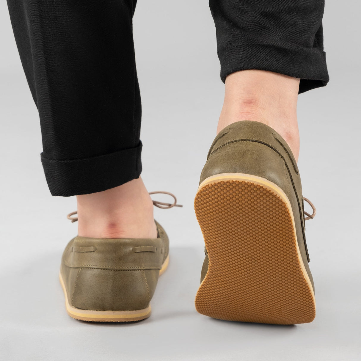 Men's Green Boat Shoes from Atlantis Handmade Shoes