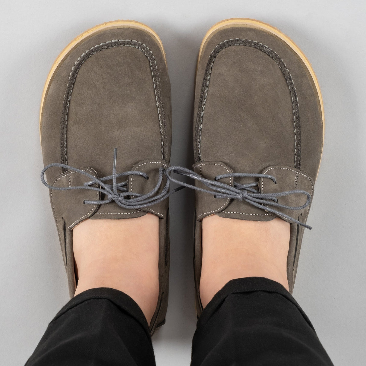 Women's Gray Boat Shoes from Atlantis Handmade Shoes