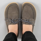 Women's Gray Boat Shoes from Atlantis Handmade Shoes