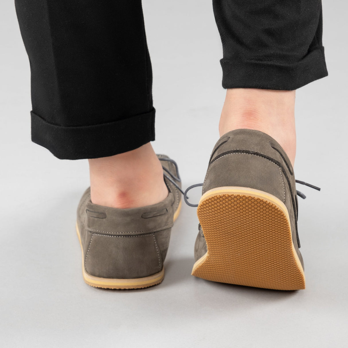 Men's Gray Boat Shoes from Atlantis Handmade Shoes